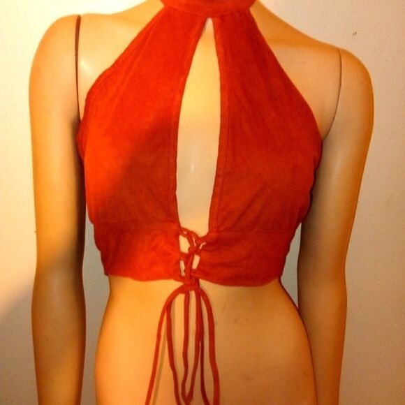 U.S.A size M brown felt half shirt - Picture 4 of 8